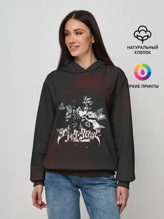 Женское худи / Аста на темном красном фоне