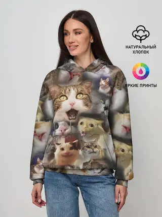 Женское худи / Те самые коты