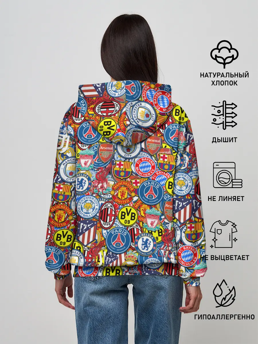 Женское худи / ЛОГОТИПЫ ФУТБОЛЬНЫХ КОМАНД