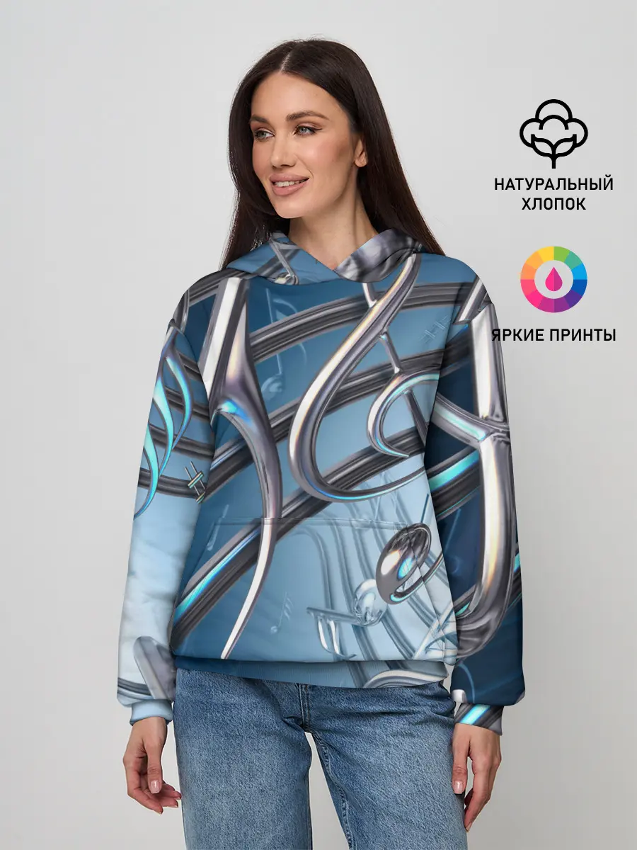 Женское худи / Металлические ноты