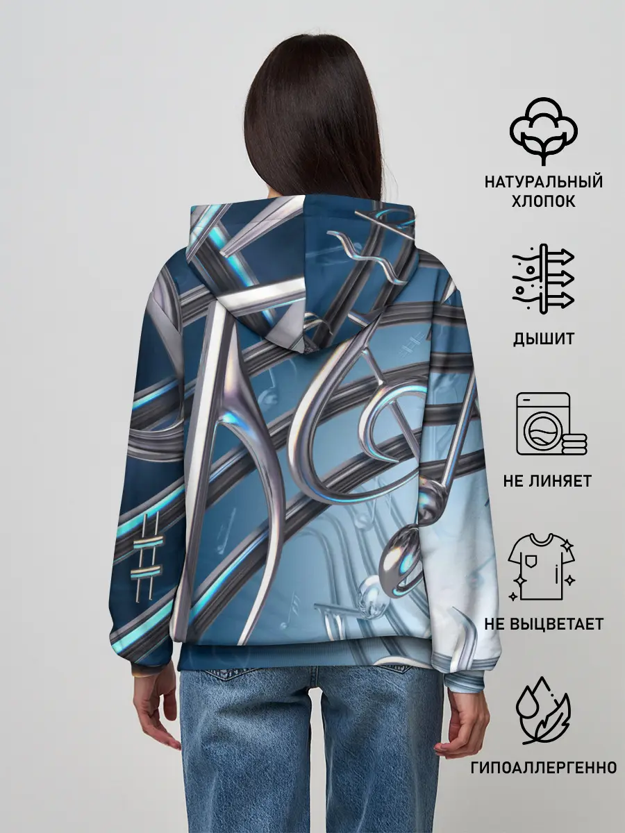 Женское худи / Металлические ноты