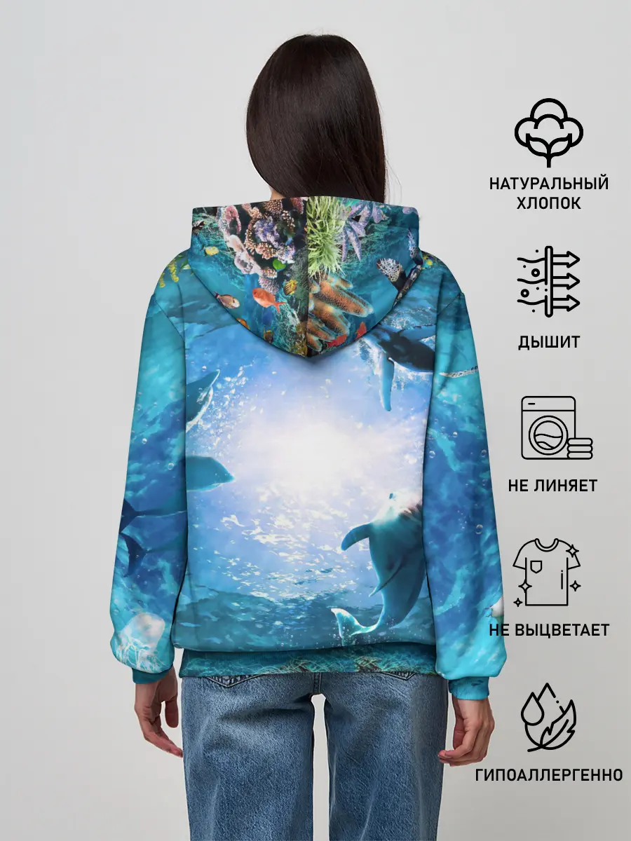 Женское худи / Дельфины