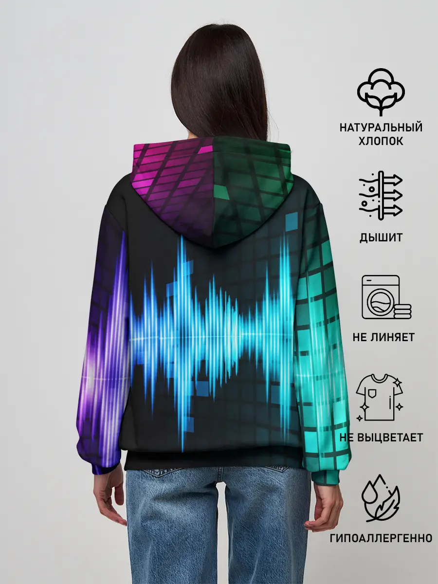 Женское худи / neon music