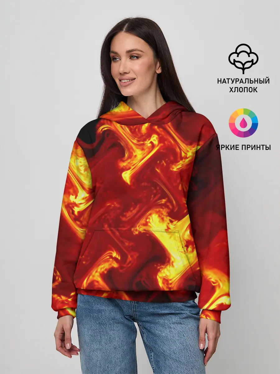 Женское худи / Огненная лава