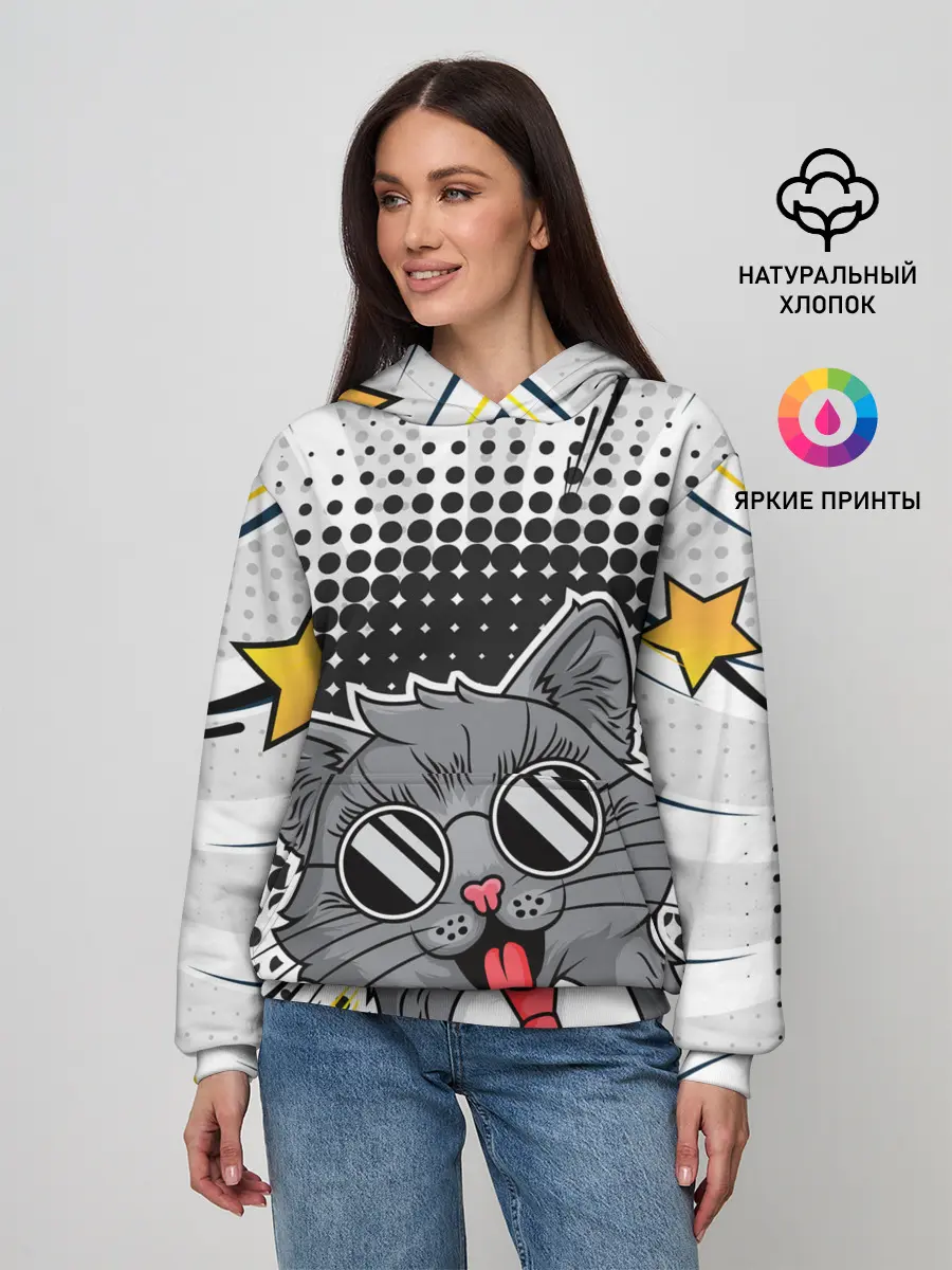 Женское худи / Кот
