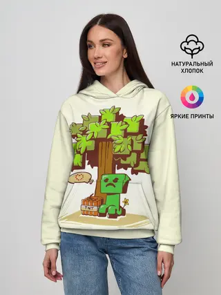 Женское худи / Майнкрафт, Крипер