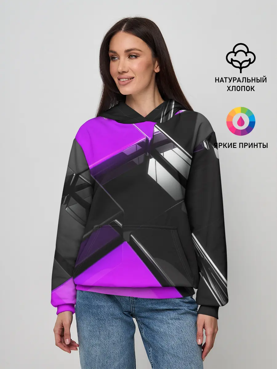 Женское худи / Неоновые кубы