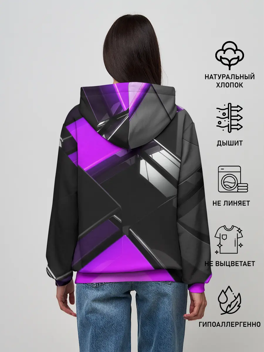 Женское худи / Неоновые кубы