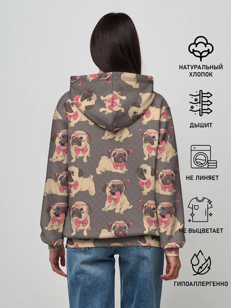 Женское худи / Мопсы