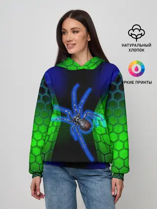 Женское худи / Паук на ночной охоте