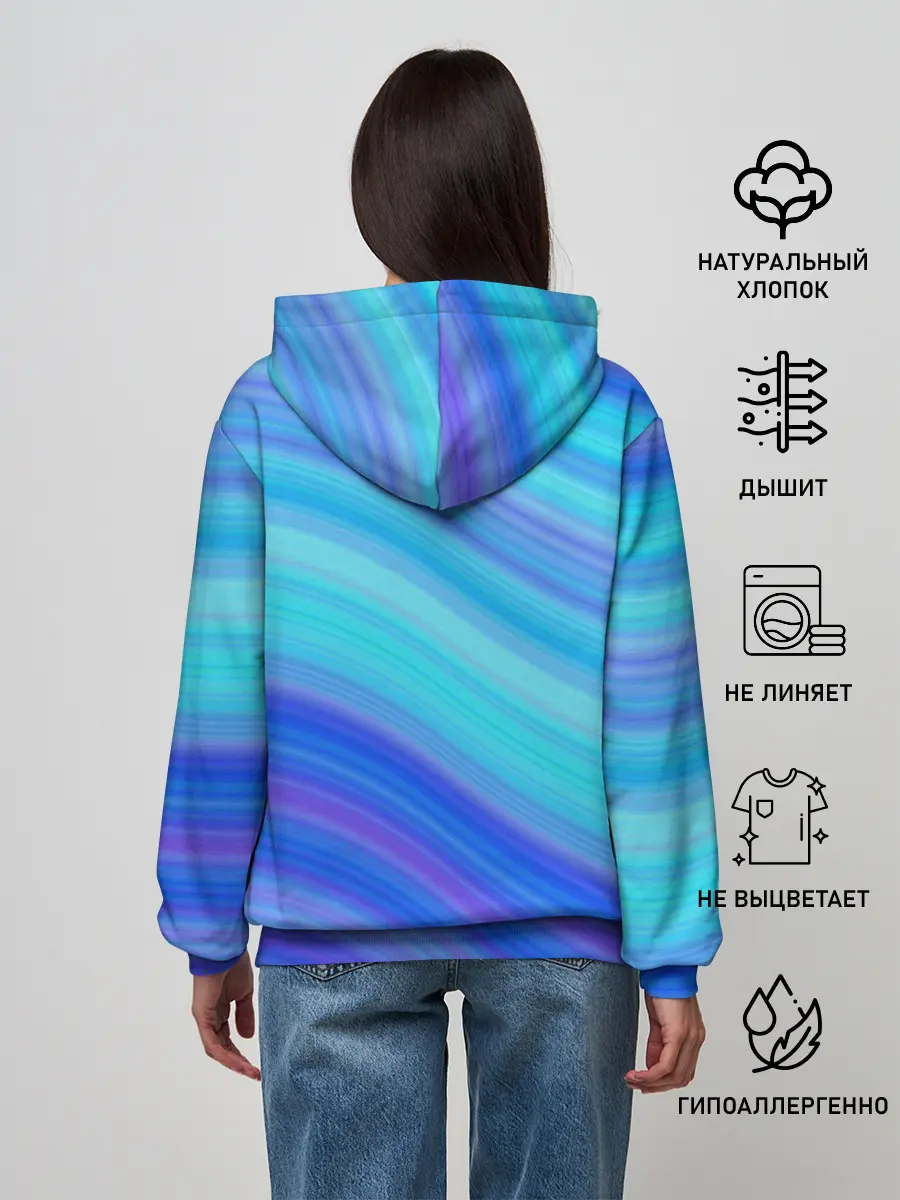 Женское худи / Абстракция. Влны.