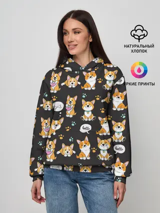 Женское худи / Милые пёсики