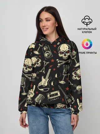 Женское худи / Гранж с черепами