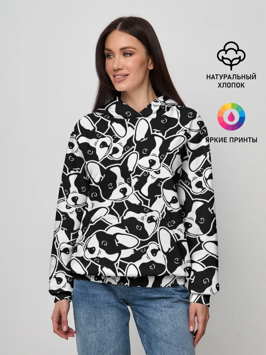 Женское худи / Забавные собаки