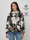 Женское худи / Белые цветы
