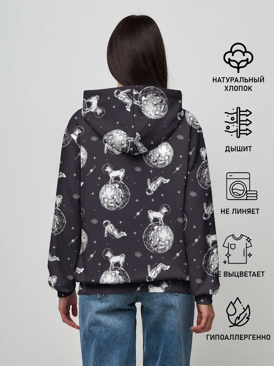 Женское худи / Собаки - астронавты