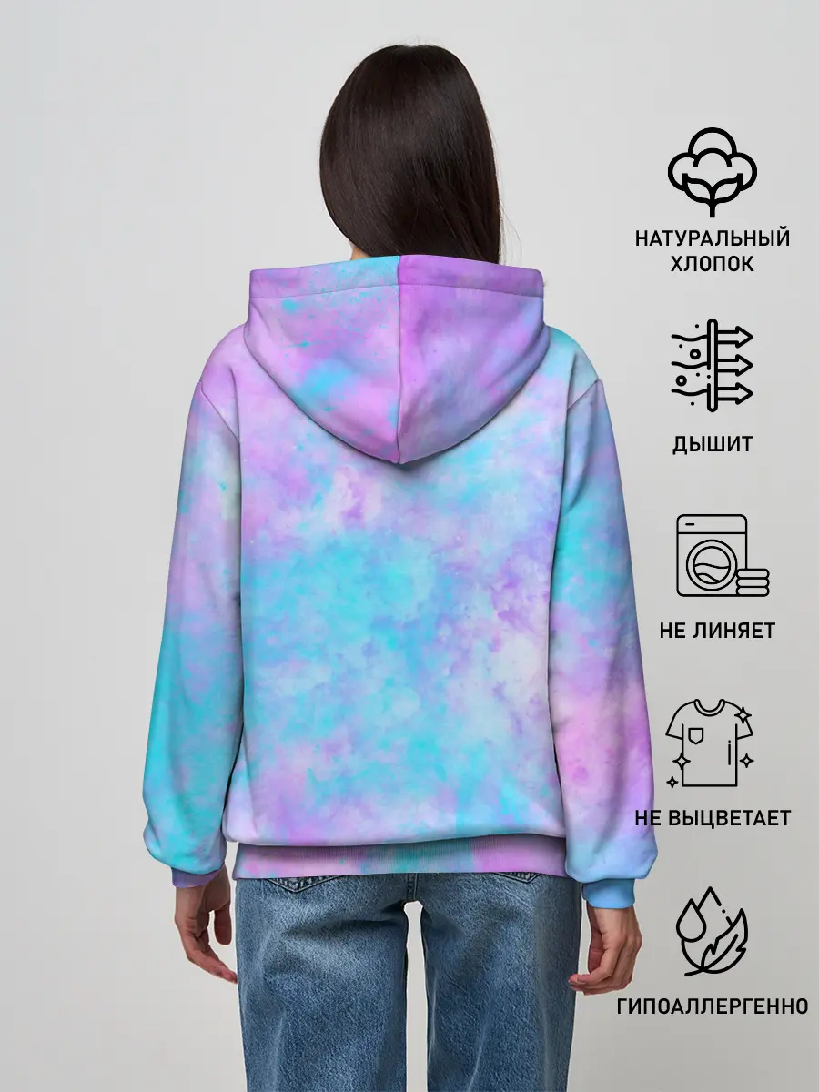 Женское худи / Мрамор Tie Dye