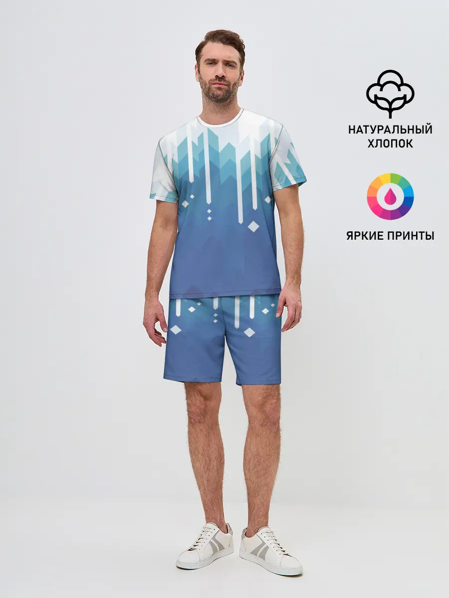 Мужской костюм с шортами / Пиксельные сливки