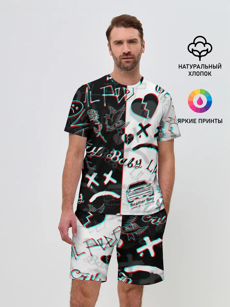 Мужской костюм с шортами / LIL PEEP GLITCH | ЛИЛ ПИП ГЛИТЧ