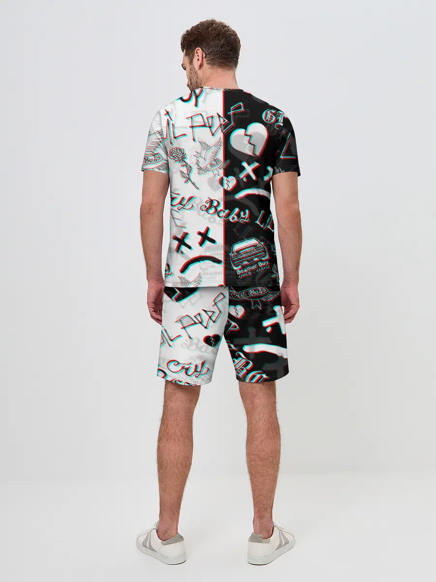 Мужской костюм с шортами / LIL PEEP GLITCH | ЛИЛ ПИП ГЛИТЧ