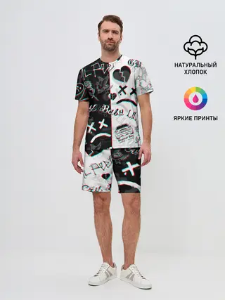 Мужской костюм с шортами / LIL PEEP GLITCH | ЛИЛ ПИП ГЛИТЧ