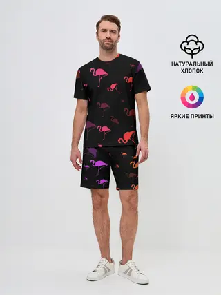Мужской костюм с шортами / Фламинго