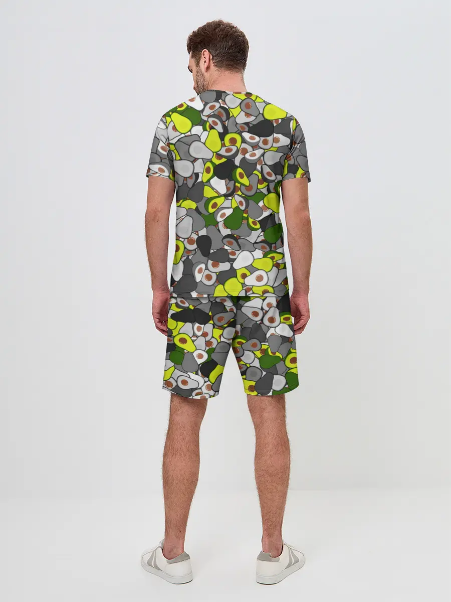 Мужской костюм с шортами / Камуфляж с авокадо