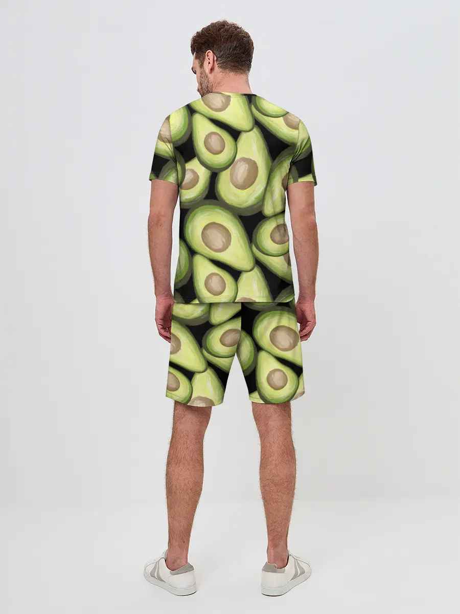 Мужской костюм с шортами / Avocado background