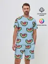 Мужской костюм с шортами / Пиксельный арбуз