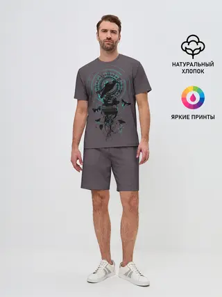 Мужской костюм с шортами / Черный ворон