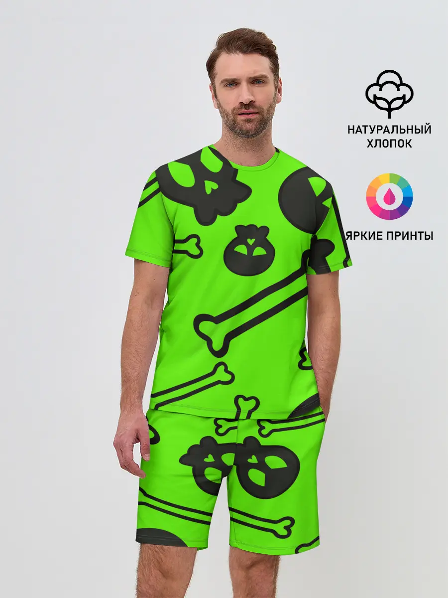 Мужской костюм с шортами / Черепа