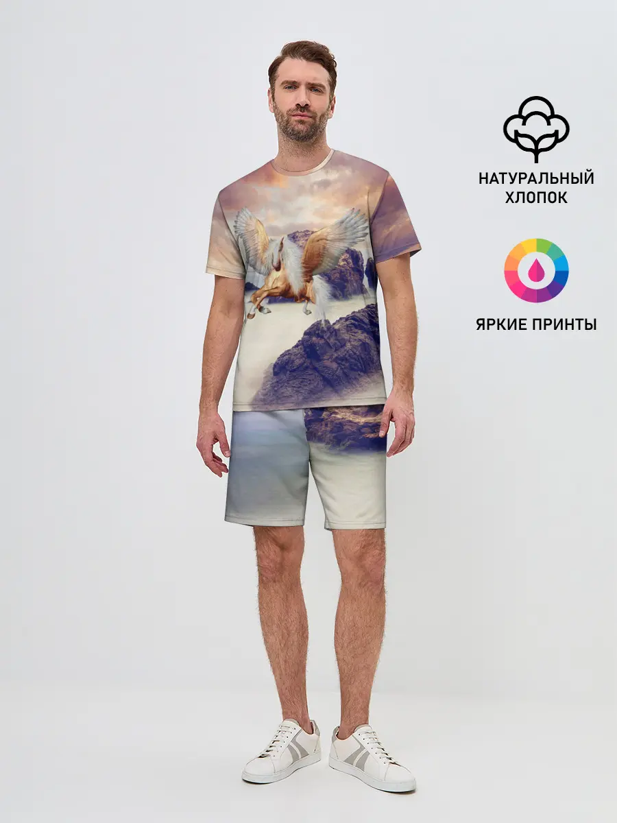 Мужской костюм с шортами / Sea Sunset Horse