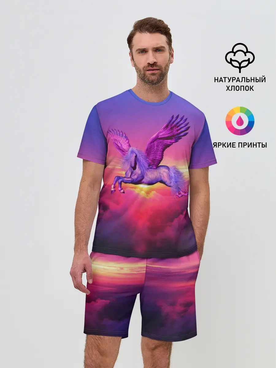 Мужской костюм с шортами / Dusk Sky Horse