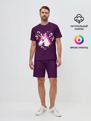 Мужской костюм с шортами / Единорог