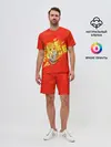 Мужской костюм с шортами / пламенная бригада пожарных красный фон