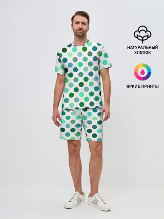 Мужской костюм с шортами / Горох