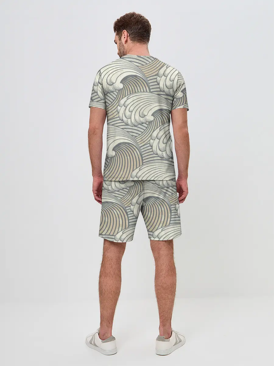 Мужской костюм с шортами / Арт волны