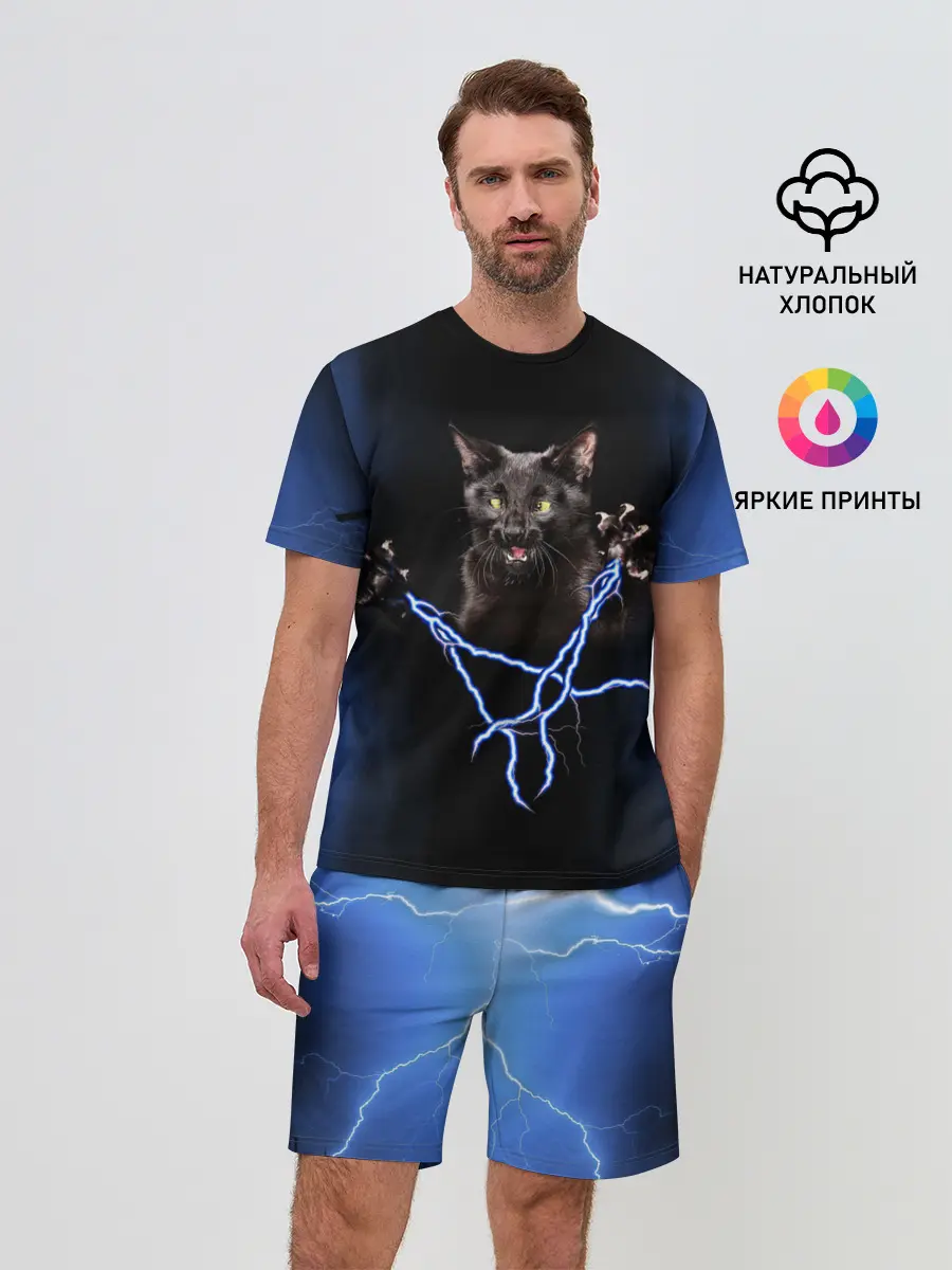 Мужской костюм с шортами / Грозовой кошак