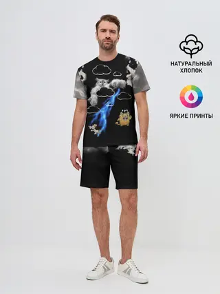 Мужской костюм с шортами / Грозовой, кошак