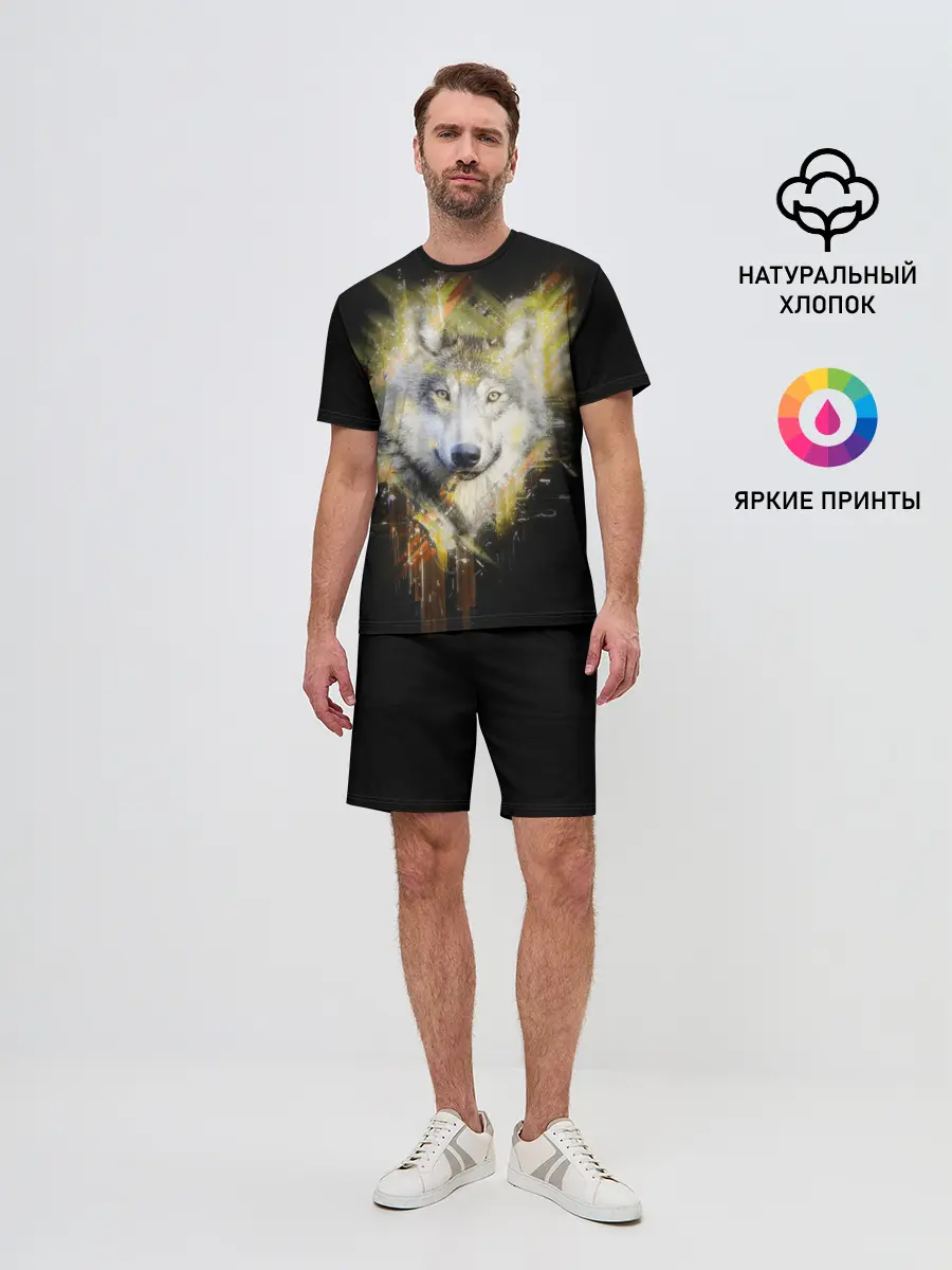 Мужской костюм с шортами / Волчий тотем
