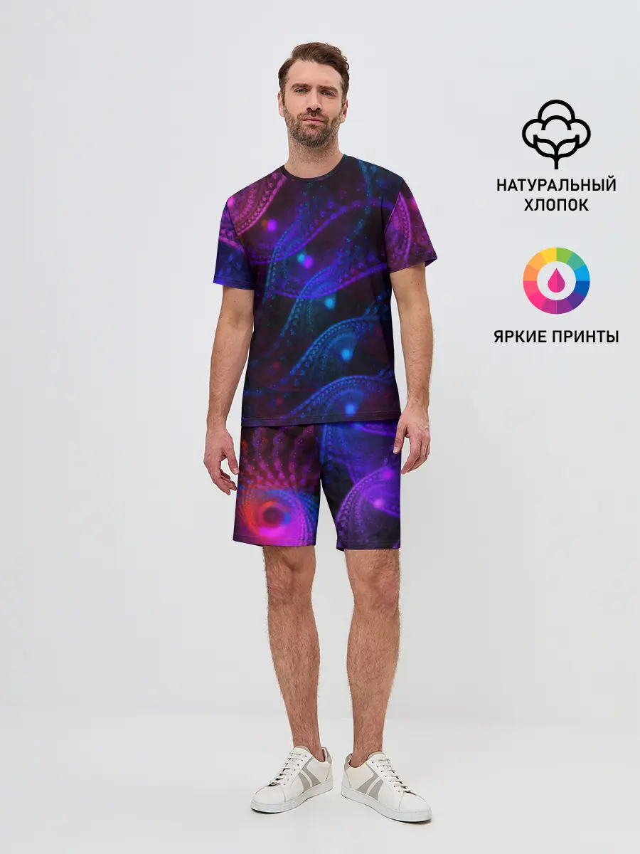 Мужской костюм с шортами / NEON FRACTAL