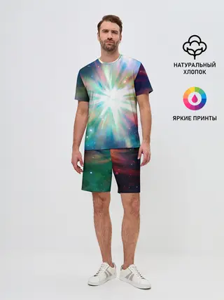Мужской костюм с шортами / Космическая вспышка