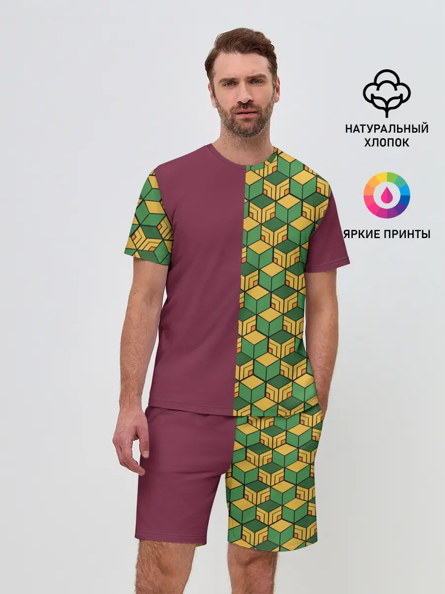 Мужской костюм с шортами / ГИЮ ТОМИОКА / KIMETSU NO YAIBA