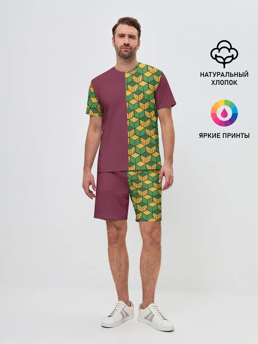 Мужской костюм с шортами / ГИЮ ТОМИОКА / KIMETSU NO YAIBA