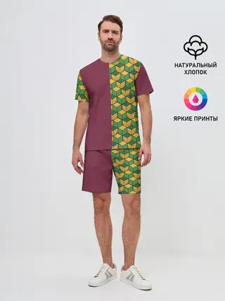 Мужской костюм с шортами / ГИЮ ТОМИОКА / KIMETSU NO YAIBA