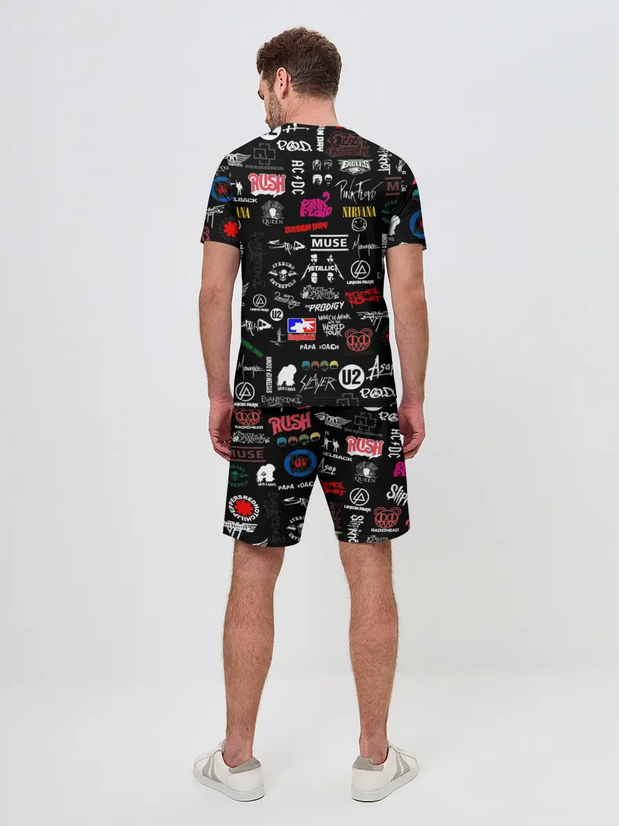 Мужской костюм с шортами / ЛОГОТИПЫ РОК ГРУПП | PATTERN