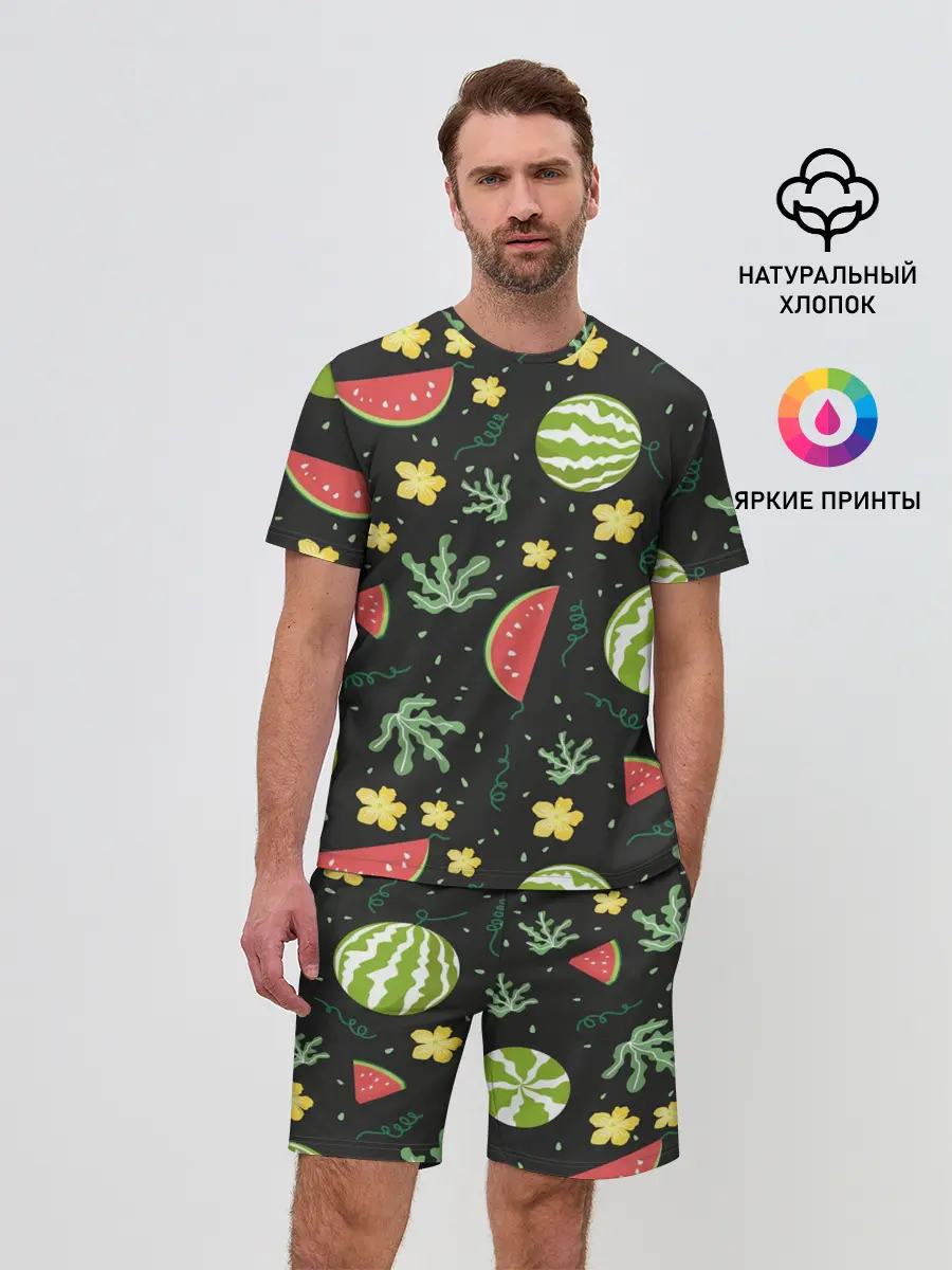 Мужской костюм с шортами / Арбузики