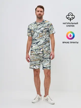 Мужской костюм с шортами / Узор красками