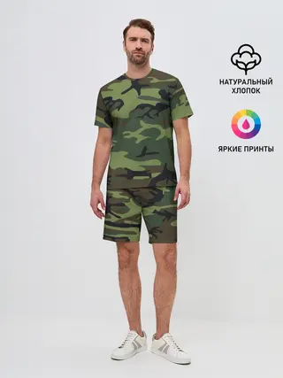 Мужской костюм с шортами / Военный камуфляж