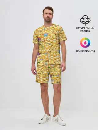 Мужской костюм с шортами / Смайлики Emoji